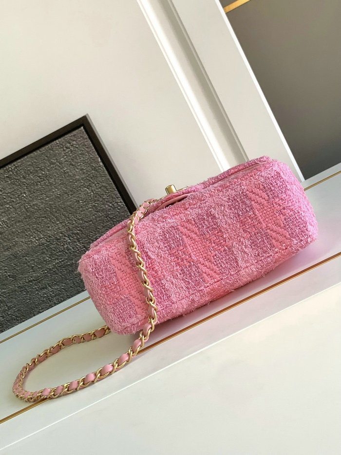 Chanel Tweed Mini Flap Bag Pink AS4384