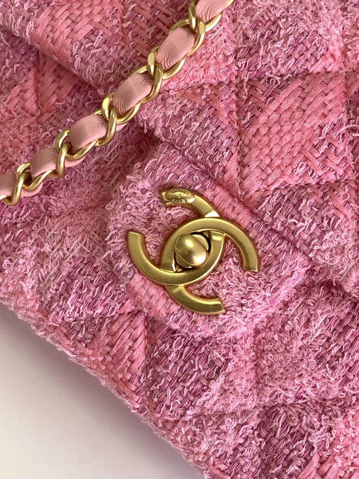 Chanel Tweed Mini Flap Bag Pink AS4384