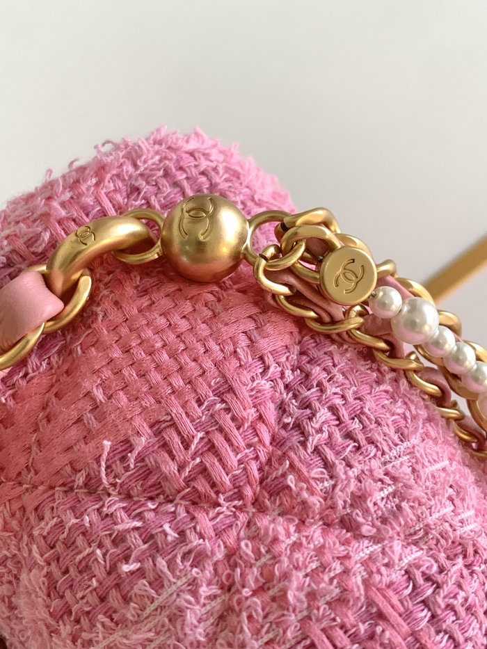 Chanel Tweed Mini Flap Bag Pink AS4384