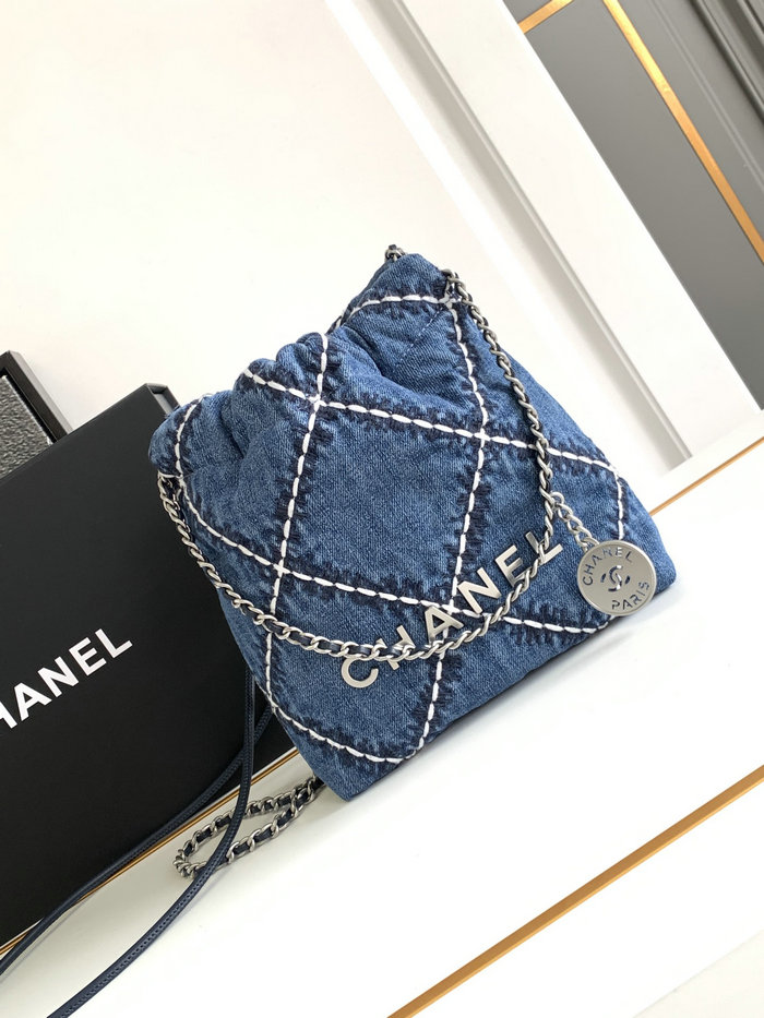 Mini Chanel 22 Denim Handbag AS3980