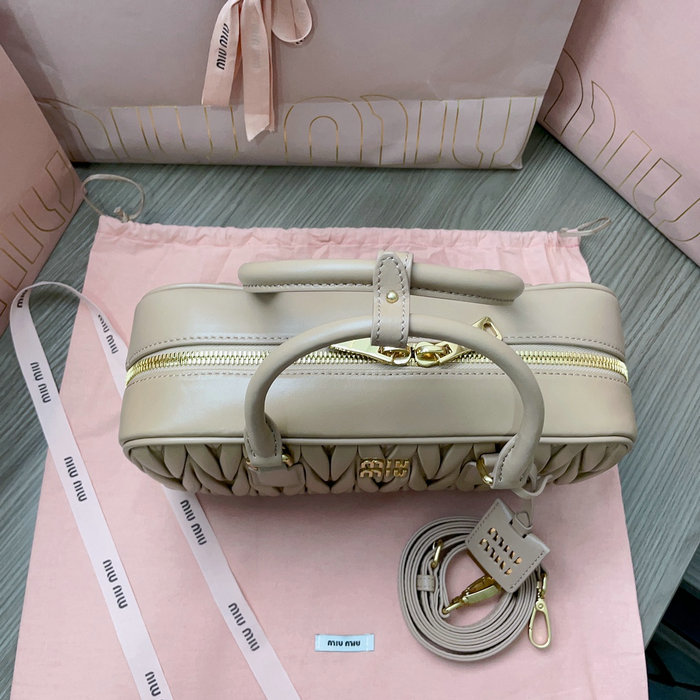 Miu Miu Arcadie Matelasse Nappa Leather Bag Beige 5BB148