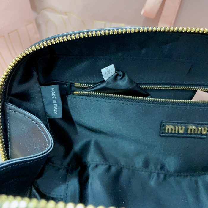 Miu Miu Arcadie Matelasse Nappa Leather Bag Black 5BB148