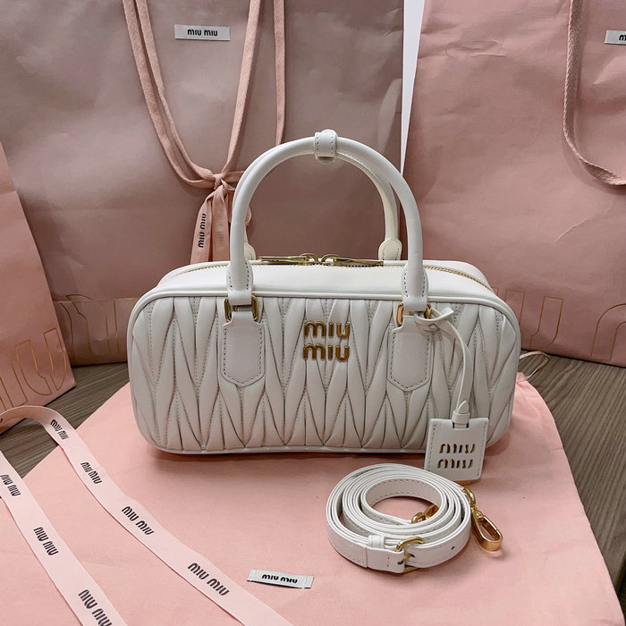 Miu Miu Arcadie Matelasse Nappa Leather Bag White 5BB148