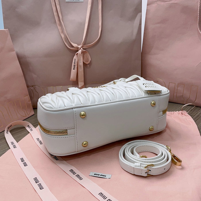 Miu Miu Arcadie Matelasse Nappa Leather Bag White 5BB148