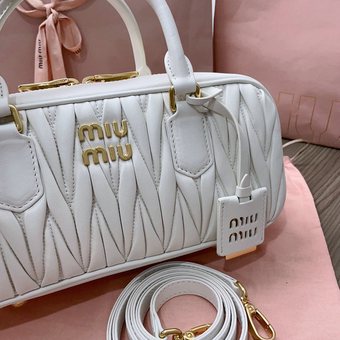 Miu Miu Arcadie Matelasse Nappa Leather Bag White 5BB148