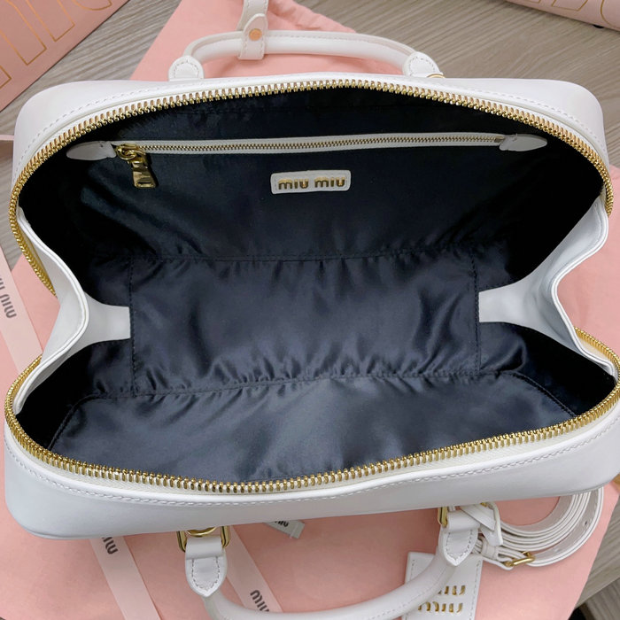 Miu Miu Arcadie Matelasse Nappa Leather Bag White 5BB148