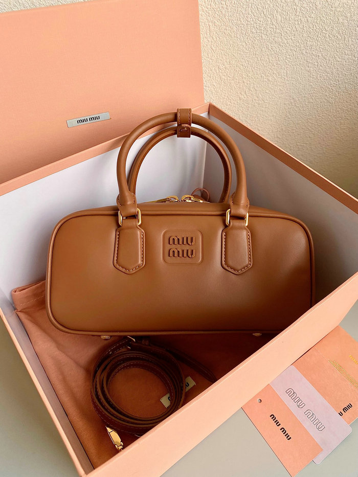 Miu Miu Arcadie leather bag Camel 5BB148