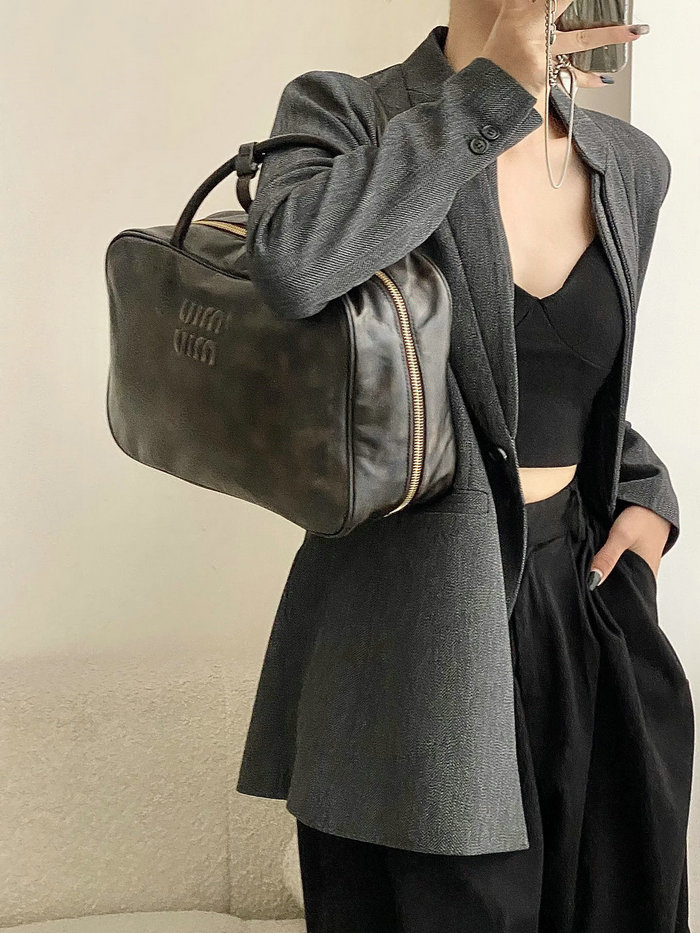 Miu Miu Leather top-handle bag Grey 5BB117