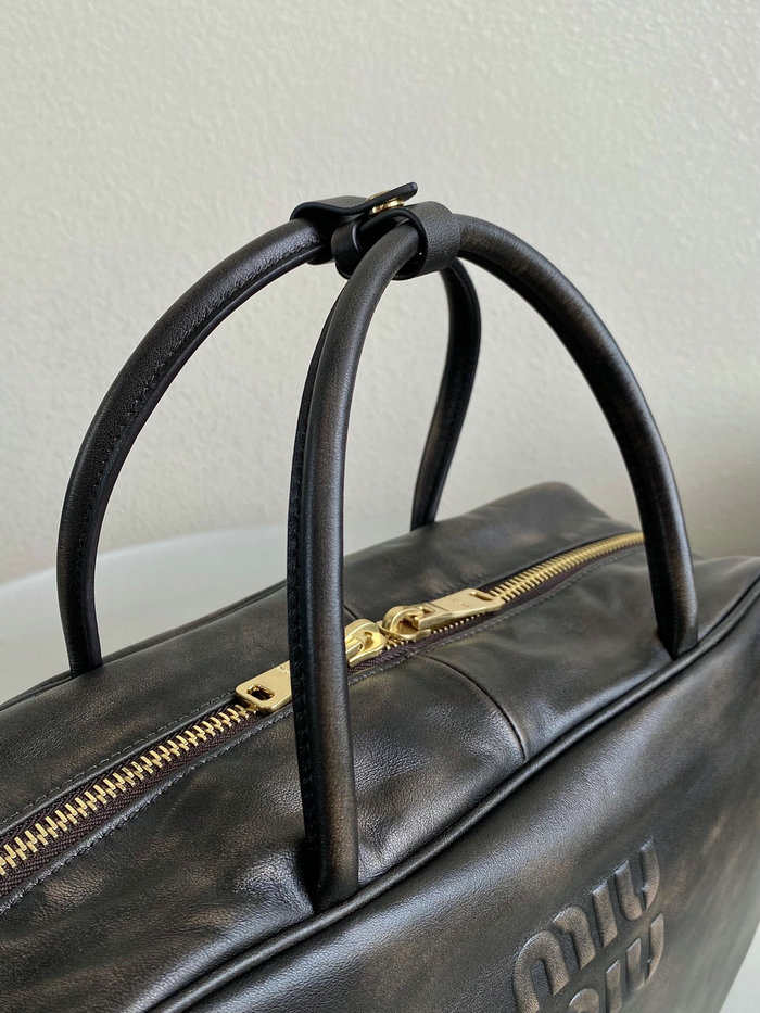 Miu Miu Leather top-handle bag Grey 5BB117