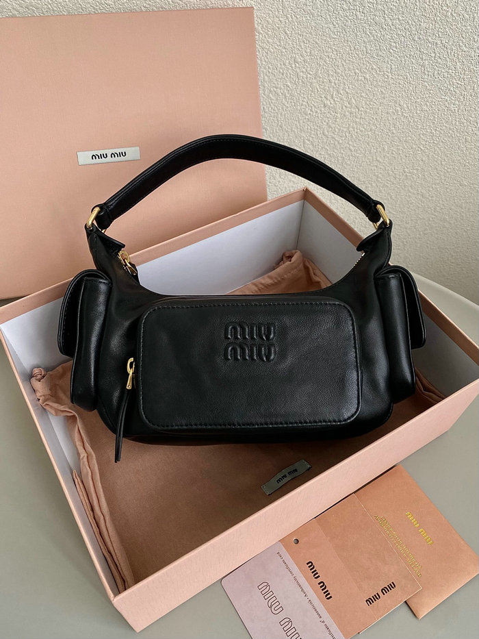 Miu Miu Nappa leather Pocket bag Black 5BC146
