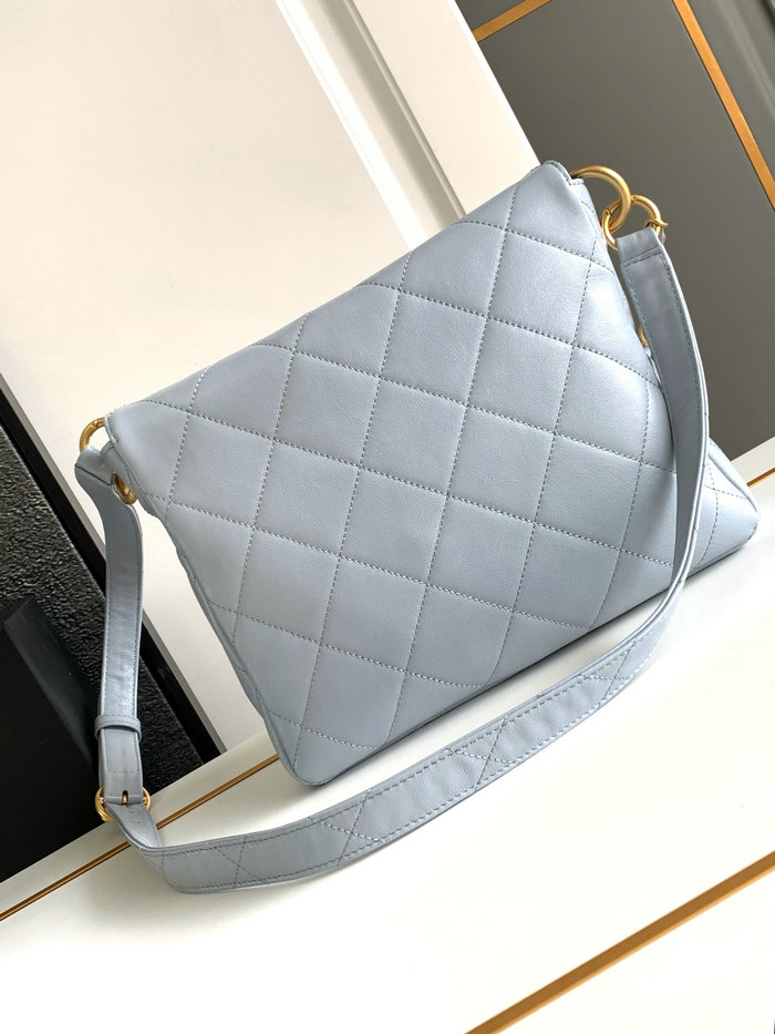 Chanel Hobo Handbag Blue AS4743