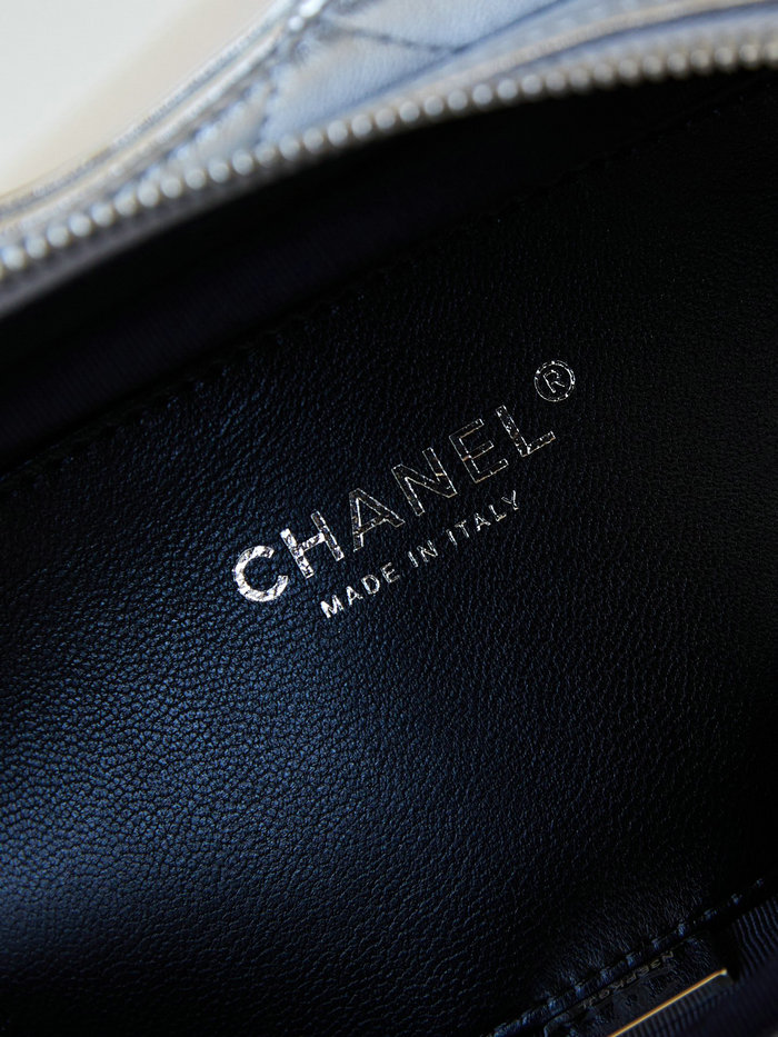 Chanel Lambskin Backpack Silver AS4621