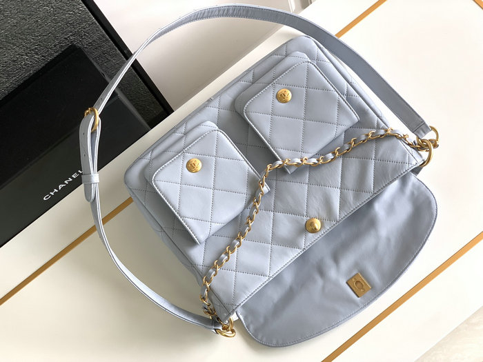 Chanel Large Hobo Bag Blue AS4668