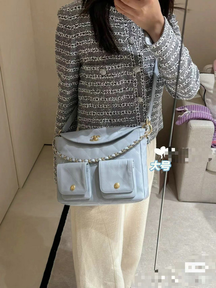 Chanel Large Hobo Bag Blue AS4668