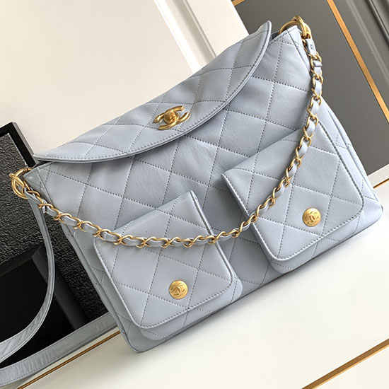 Chanel Large Hobo Bag Blue AS4668