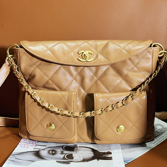 Chanel Large Hobo Bag Brown AS4668