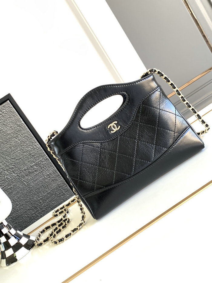 Chanel Mini 31 Clutch With Chain Black AS3656