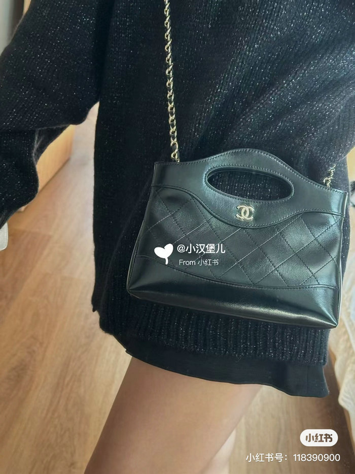 Chanel Mini 31 Clutch With Chain Black AS3656