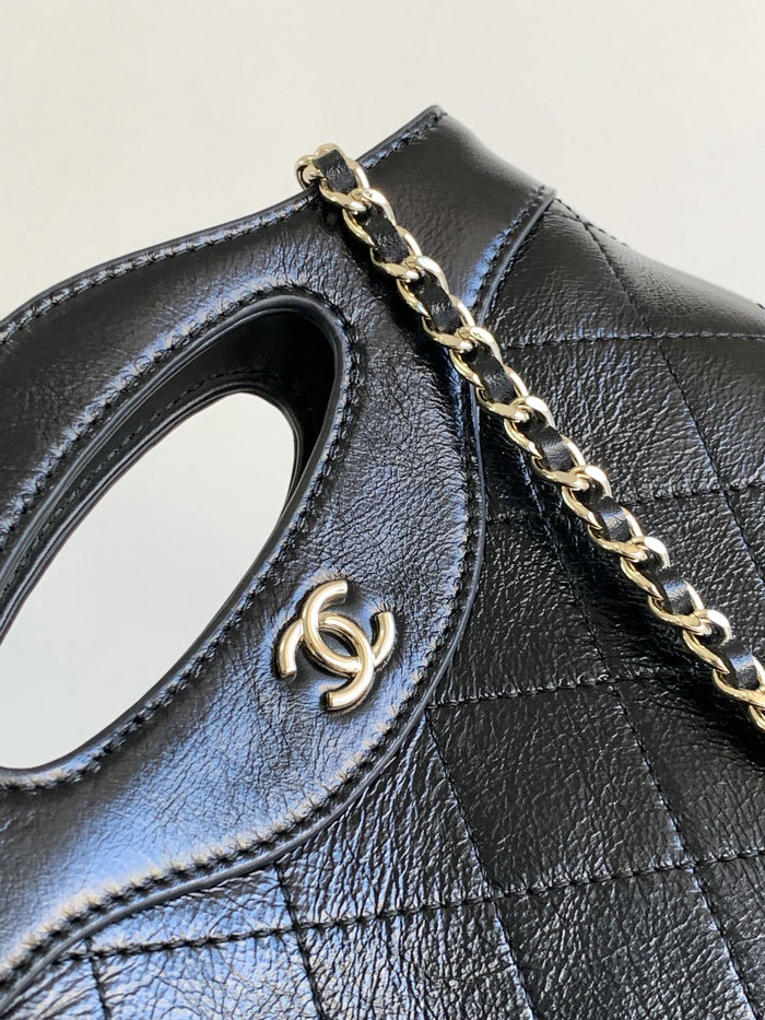 Chanel Mini 31 Clutch With Chain Black AS3656