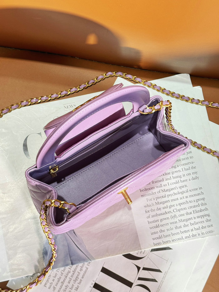 Chanel Mini Kelly Shopping Bag Purple AS4416