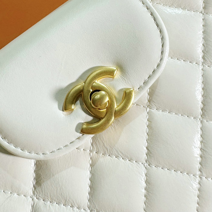 Chanel Mini Kelly Shopping Bag White AS4416