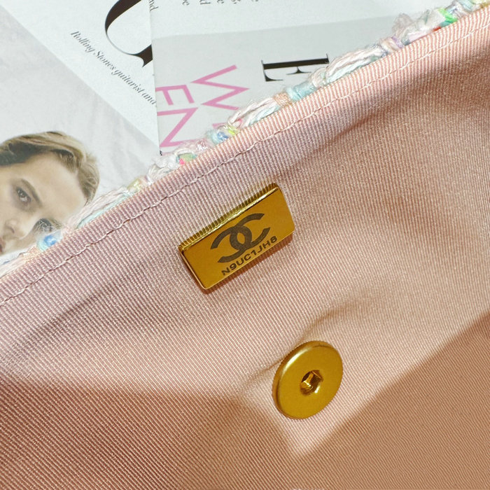 Chanel Tweed Bag with Top Handle Pink AS4569