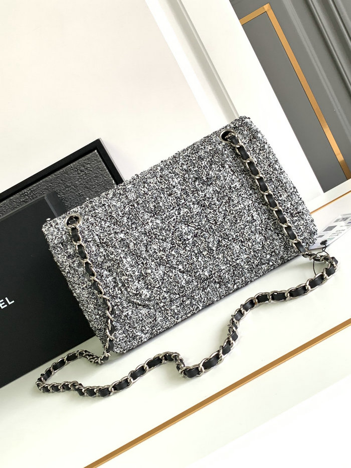 Classic Medium Chanel Tweed Flap Bag A01112