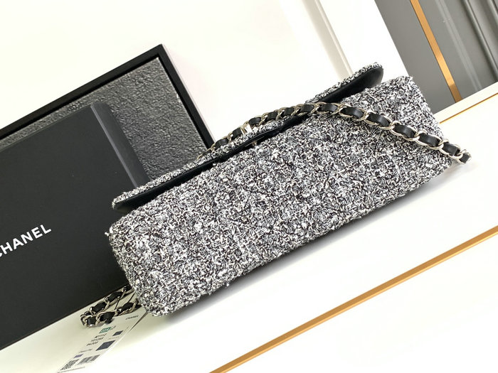Classic Medium Chanel Tweed Flap Bag A01112