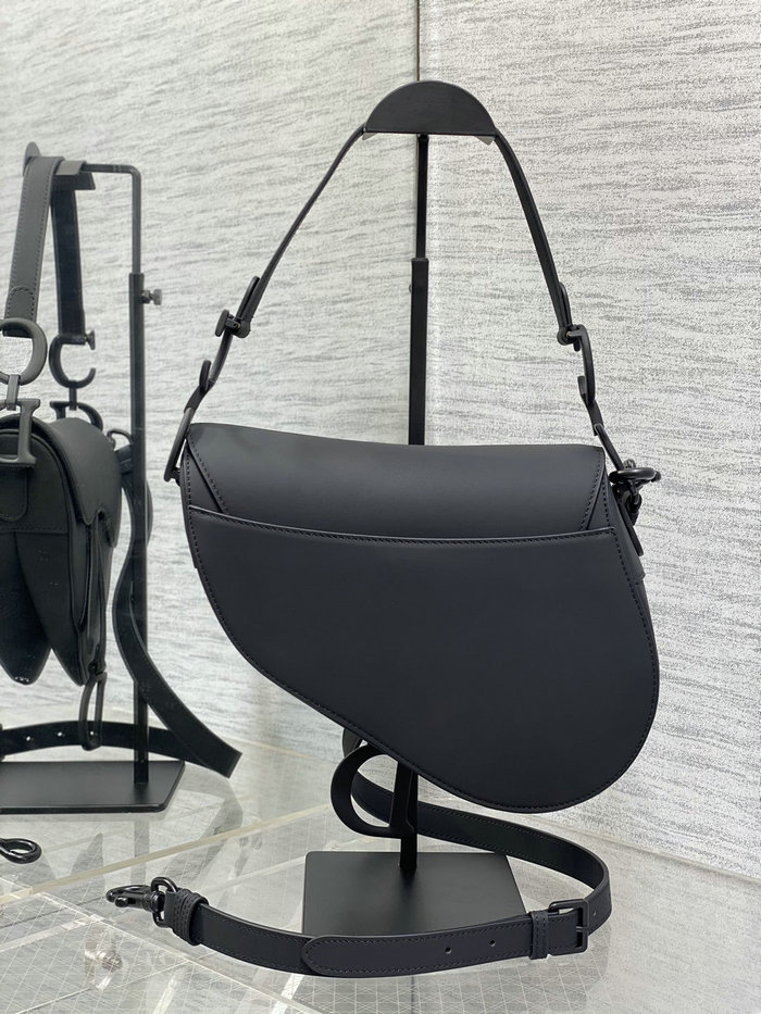 Dior Smooth Leather Saddle Bag with Strap Black M0455