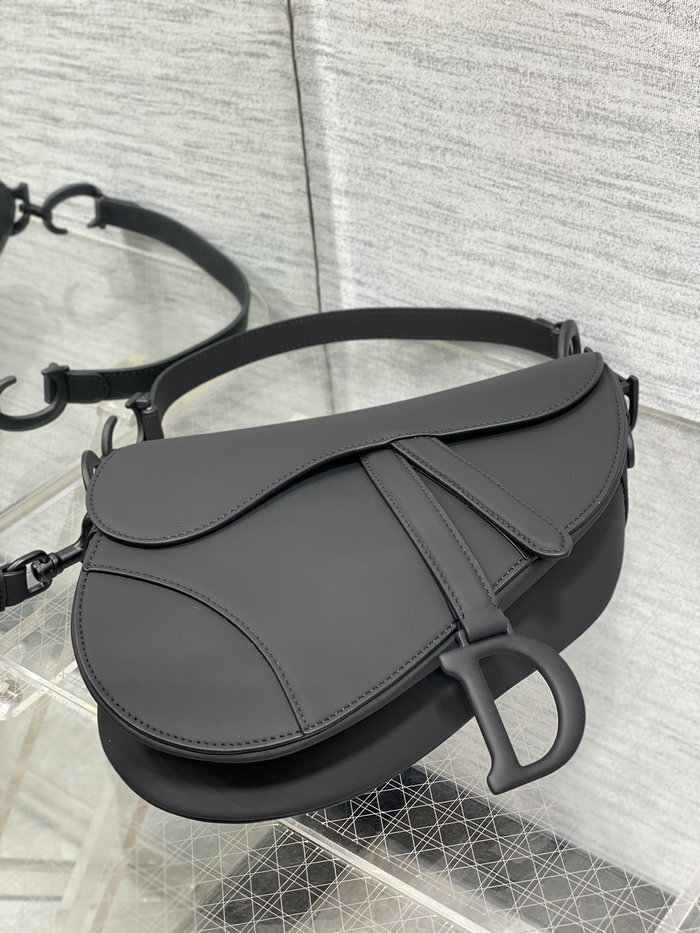 Dior Smooth Leather Saddle Bag with Strap Black M0455