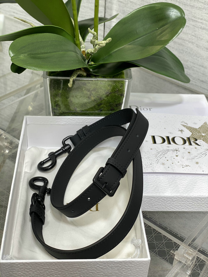 Dior Smooth Leather Saddle Bag with Strap Black M0455