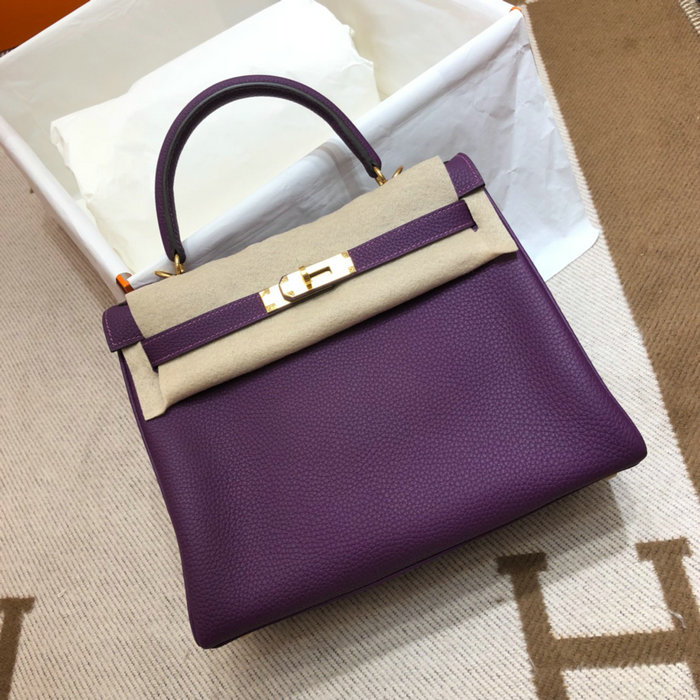 Hermes Togo Leather Kelly Bag Anemone HKT0408