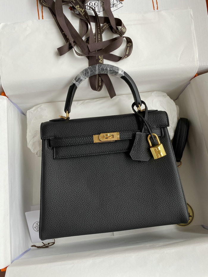 Hermes Togo Leather Kelly Bag Black HKT0408