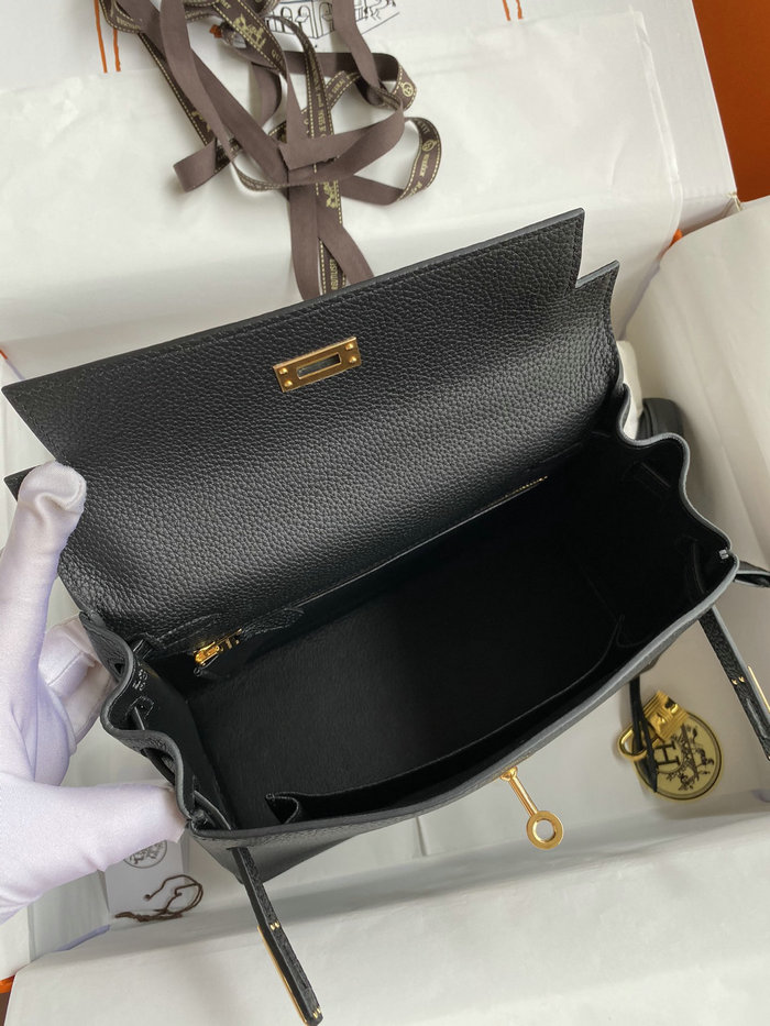Hermes Togo Leather Kelly Bag Black HKT0408