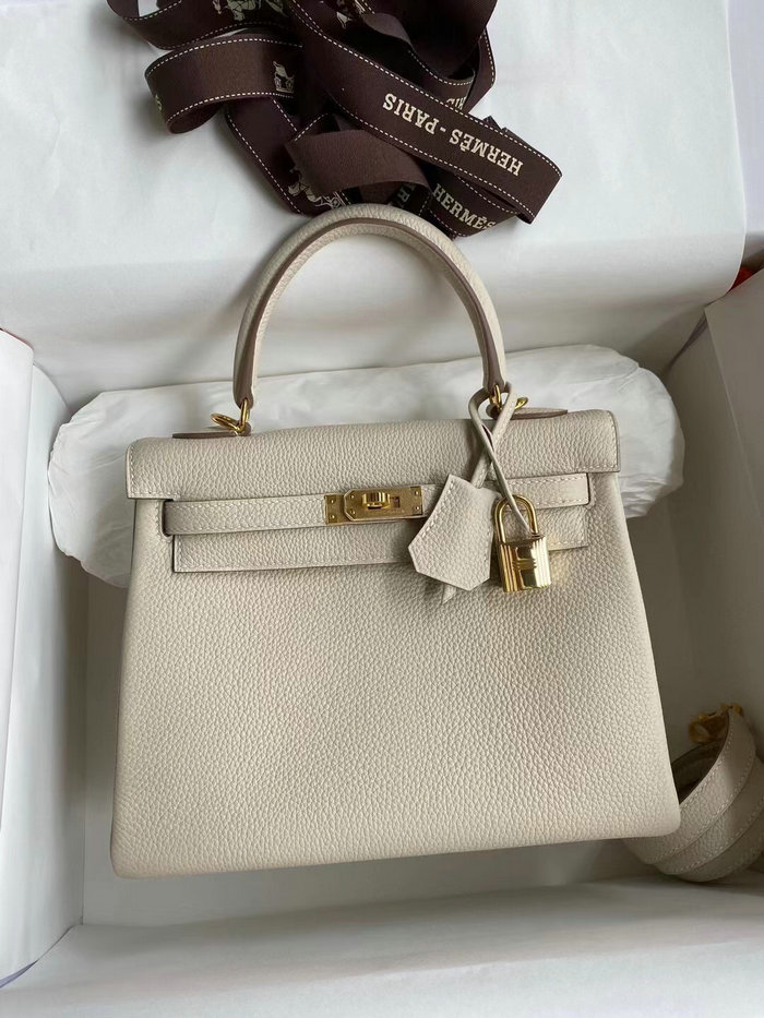 Hermes Togo Leather Kelly Bag Craie HKT0408