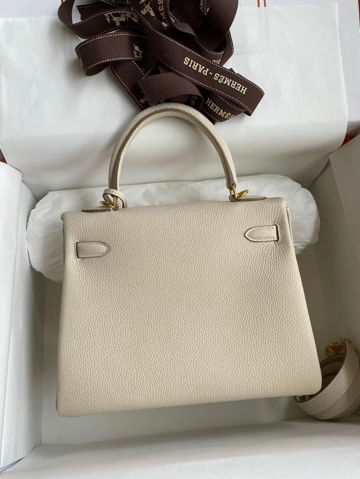 Hermes Togo Leather Kelly Bag Craie HKT0408