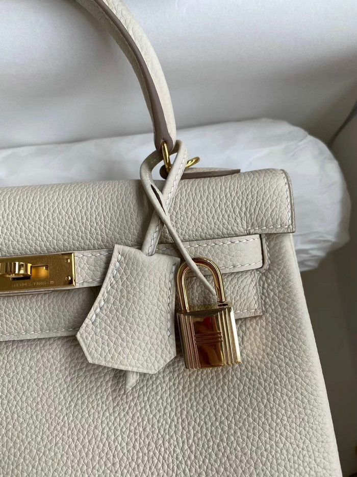 Hermes Togo Leather Kelly Bag Craie HKT0408