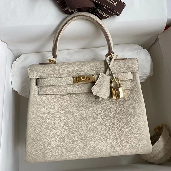 Hermes Togo Leather Kelly Bag Craie HKT0408