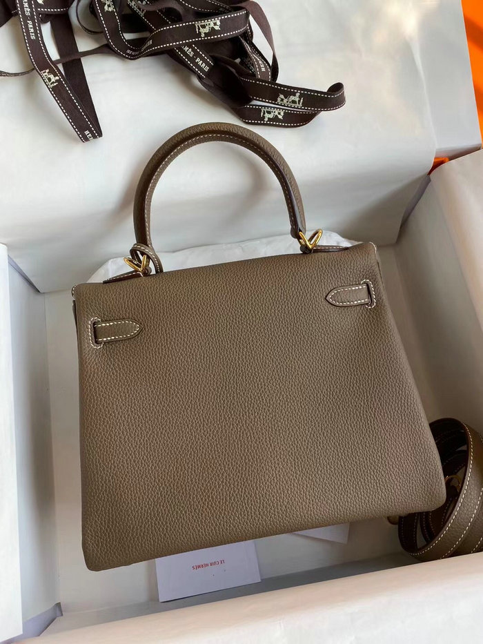 Hermes Togo Leather Kelly Bag Etoupe HKT0408