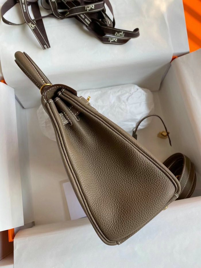 Hermes Togo Leather Kelly Bag Etoupe HKT0408