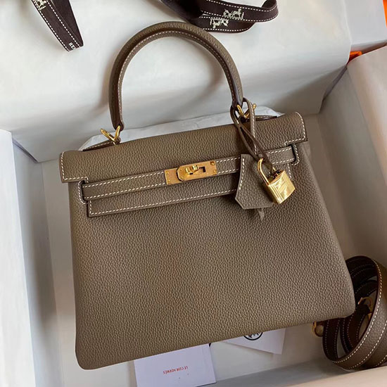 Hermes Togo Leather Kelly Bag Etoupe HKT0408