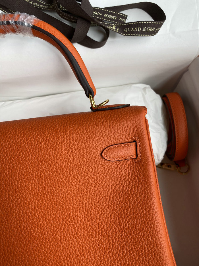 Hermes Togo Leather Kelly Bag Orange HKT0408