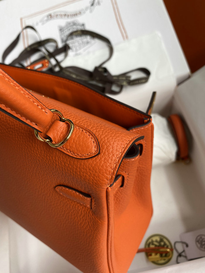 Hermes Togo Leather Kelly Bag Orange HKT0408