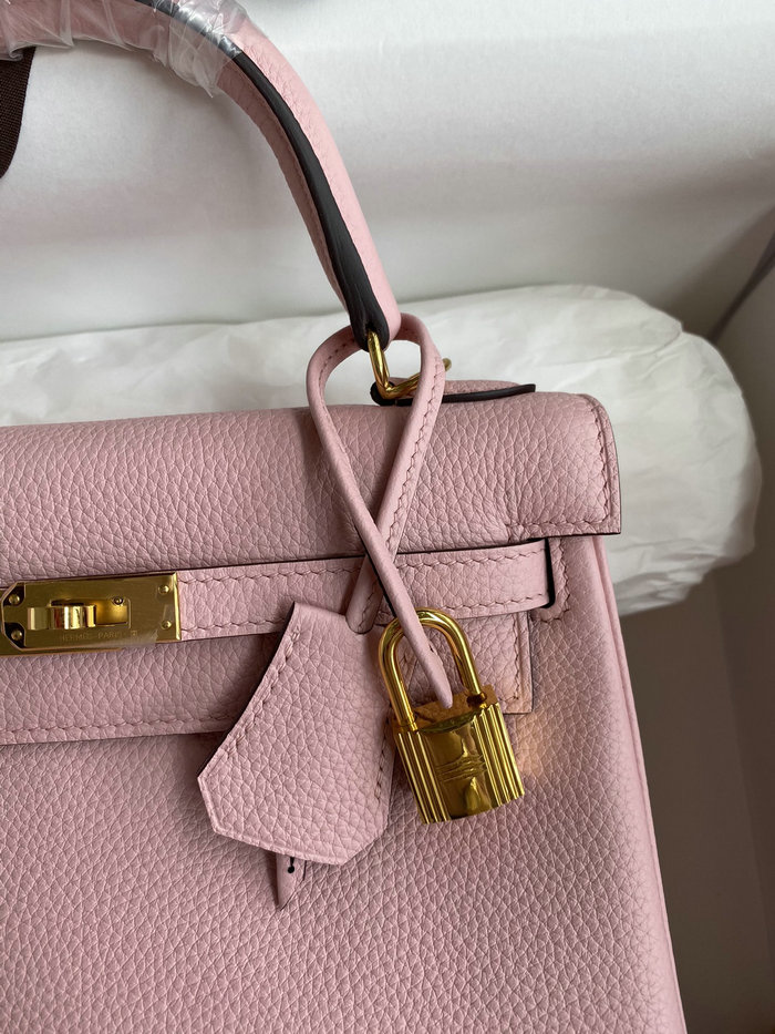 Hermes Togo Leather Kelly Bag Rose Saiura HKT0408