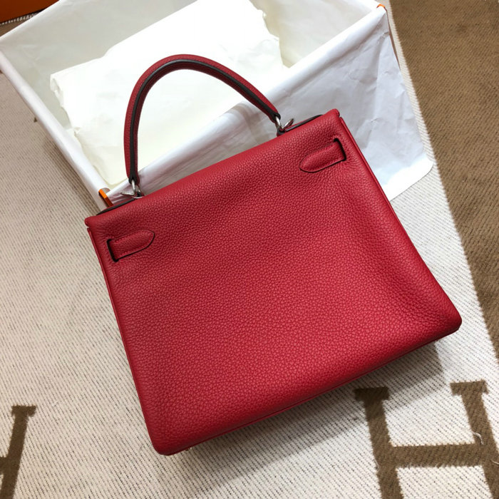 Hermes Togo Leather Kelly Bag Rouge Casaque HKT0408