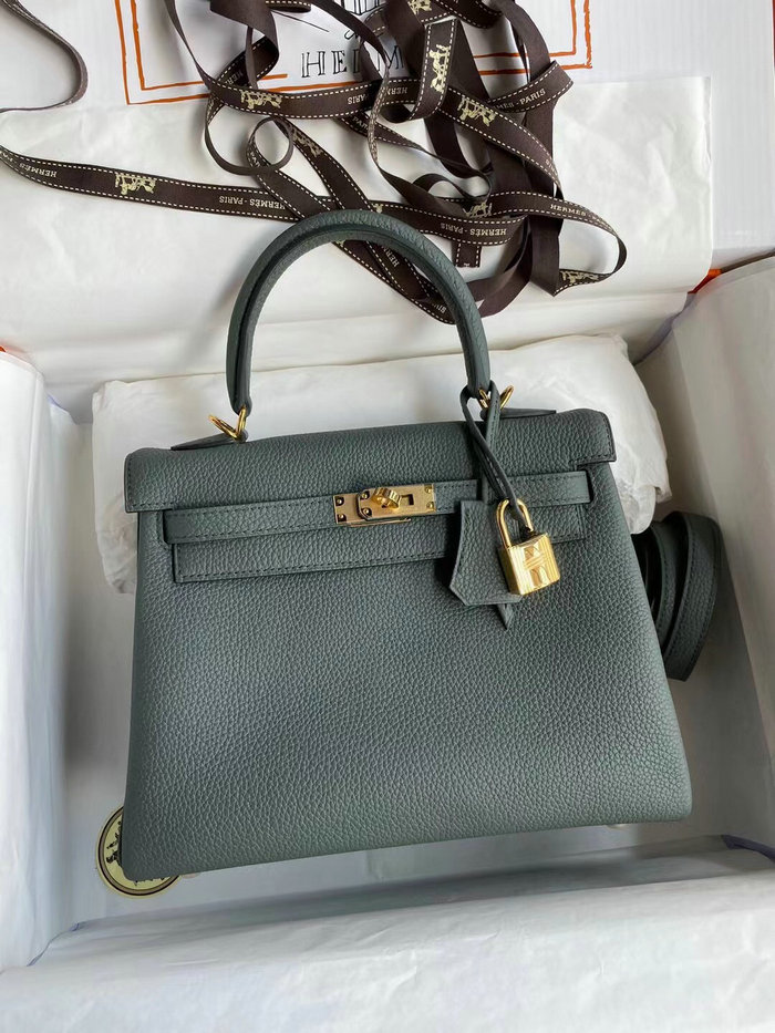 Hermes Togo Leather Kelly Bag Vert Amande HKT0408