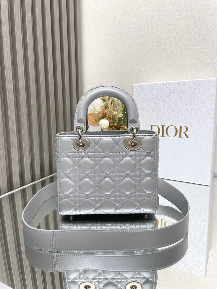 Lady Dior My ABCDior Lambskin Bag Shiny Grey DM0538