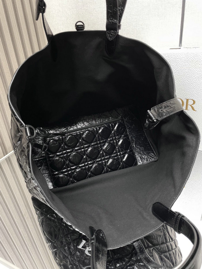 Large Dior Toujours Crinkled Bag Black M3319