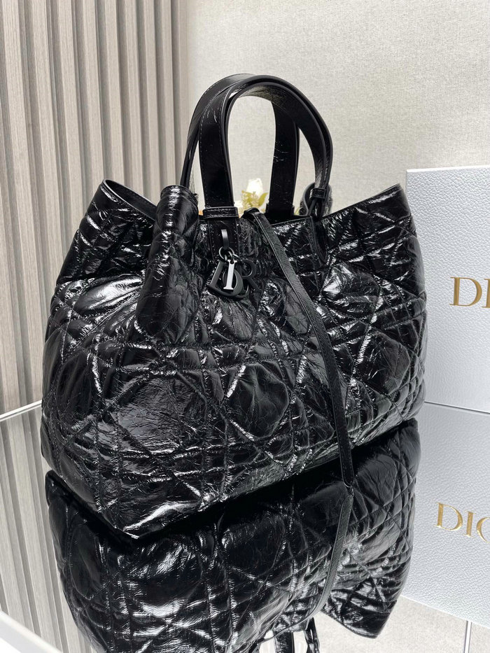 Large Dior Toujours Crinkled Bag Black M3319