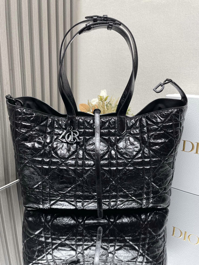 Large Dior Toujours Crinkled Bag Black M3319